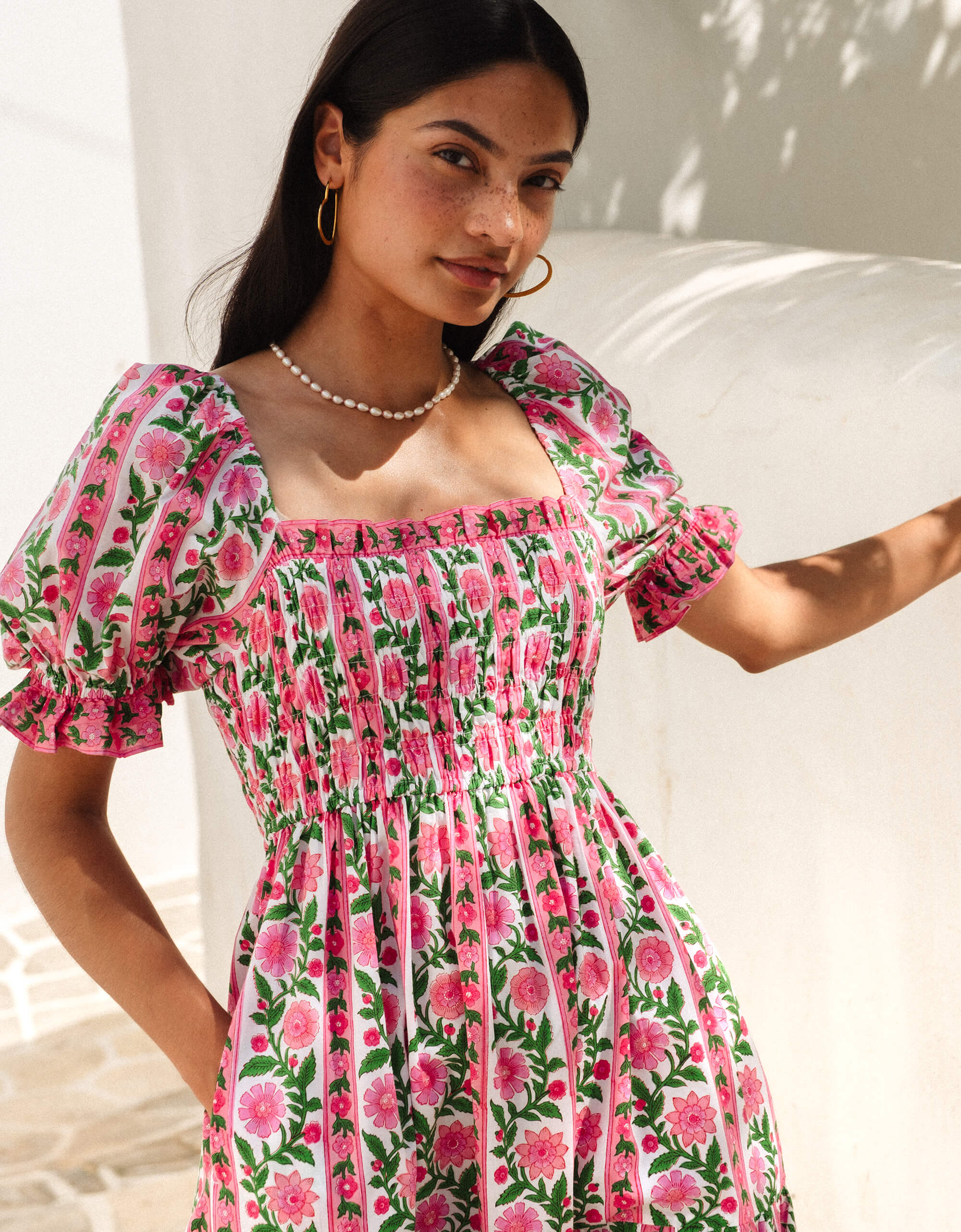 Pink City Prints Rose Border Palermo Dress