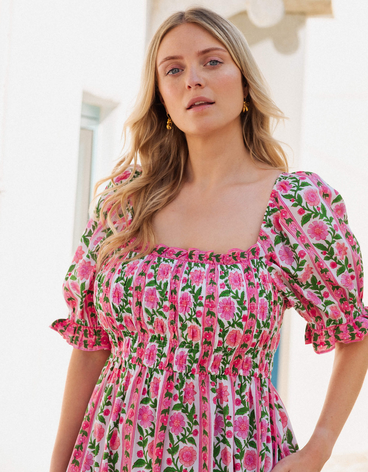 Pink City Prints Rose Border Palermo Dress