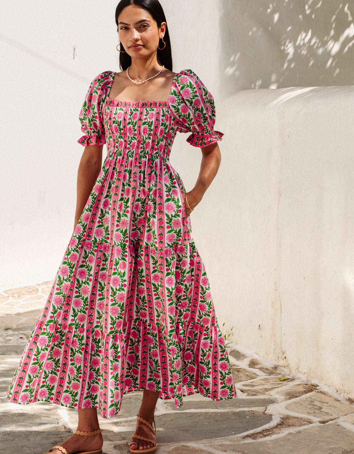Pink City Prints Rose Border Palermo Dress