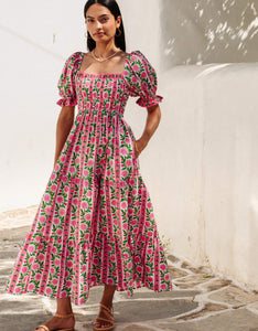 Pink City Prints Rose Border Palermo Dress