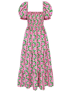 Pink City Prints Rose Border Palermo Dress