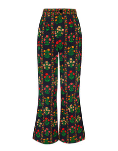 Pink City Prints Rose Border Romy Trousers