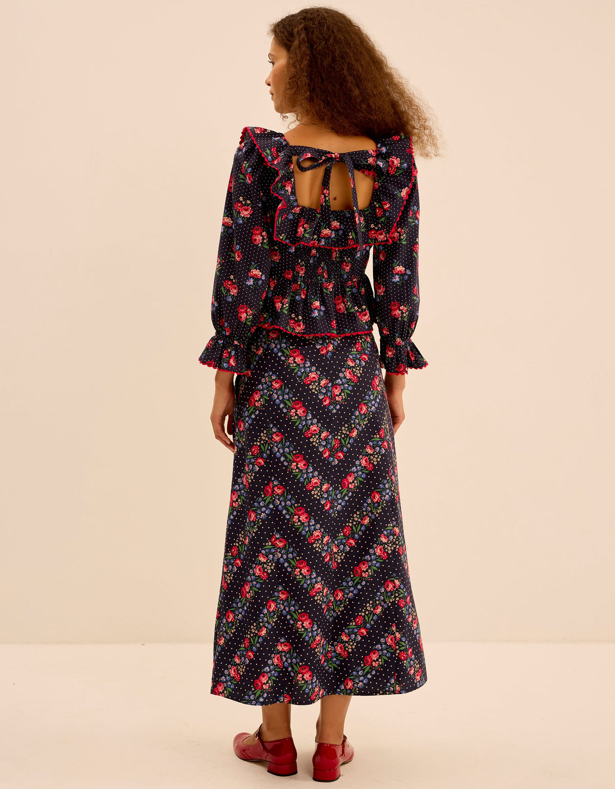 Pink City Prints Rose Chevron Kezia Skirt