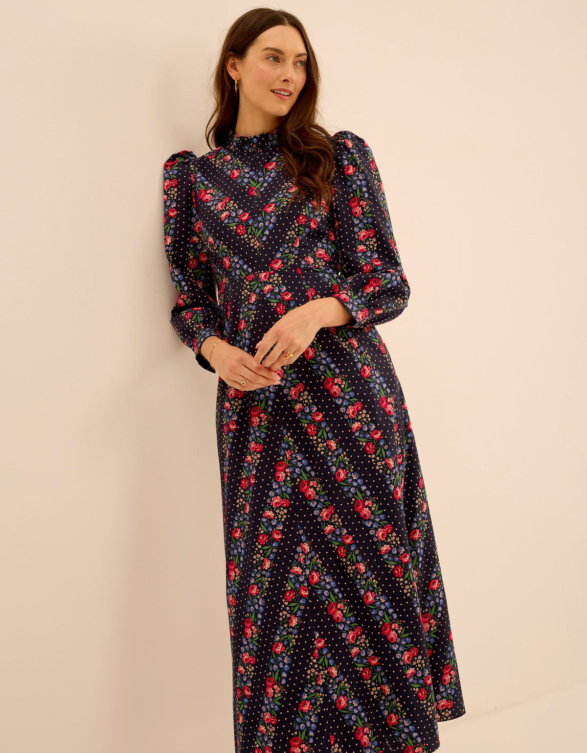 Pink City Prints Rose Chevron Petworth Dress