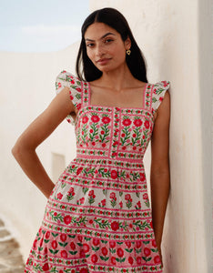 Pink City Prints Rose Folk Lucia Dress