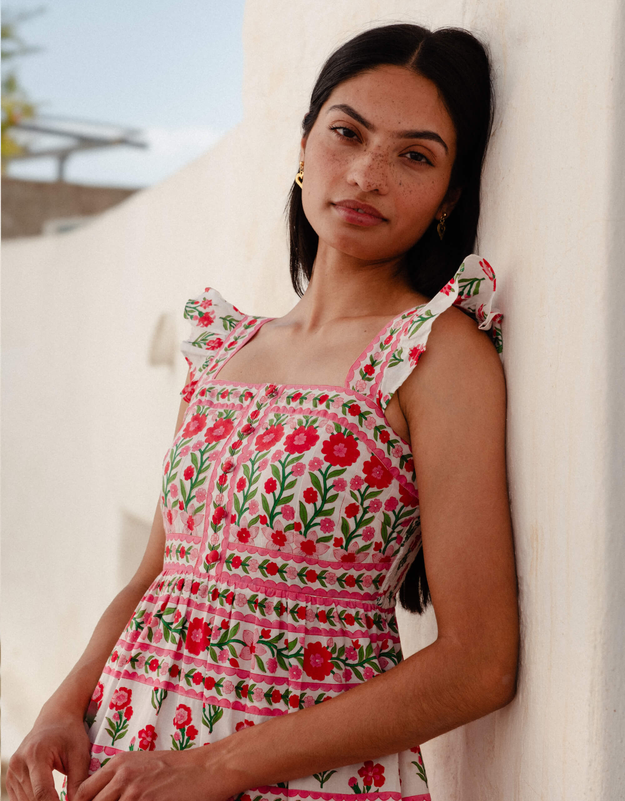 Pink City Prints Rose Folk Lucia Dress