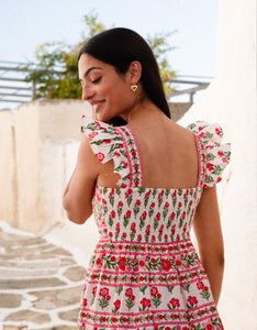 Pink City Prints Rose Folk Lucia Dress