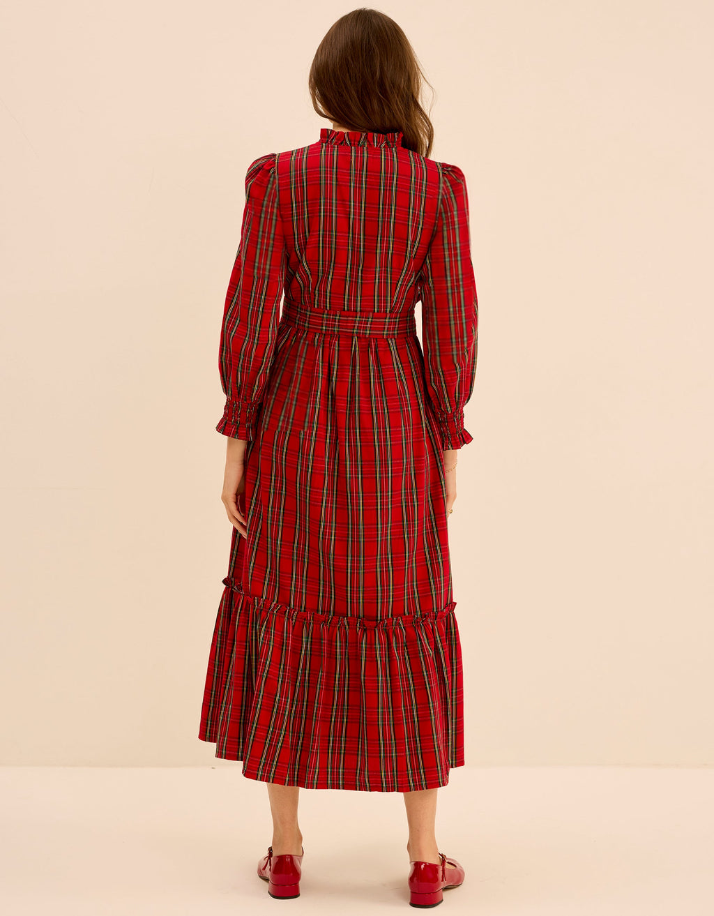 Pink City Prints Ruby Tartan Charlotte Dress