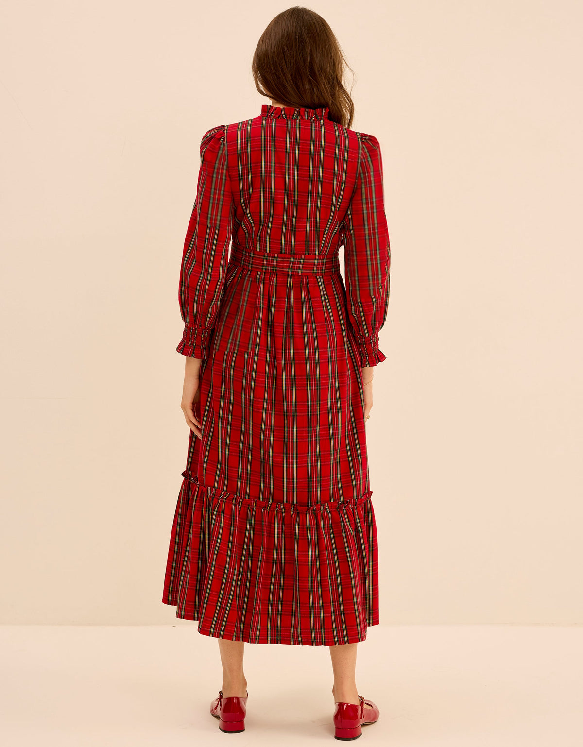 Pink City Prints Ruby Tartan Charlotte Dress