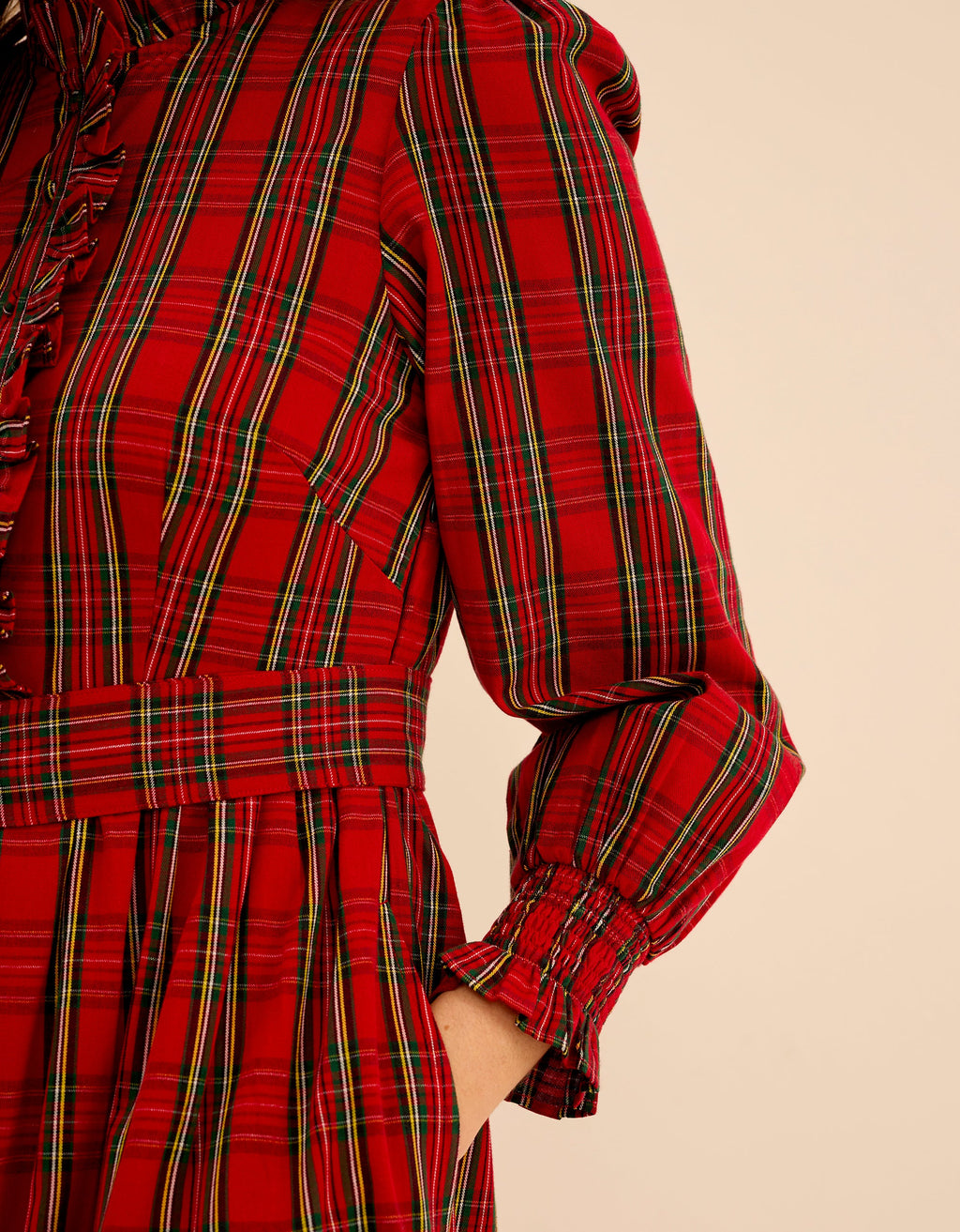Pink City Prints Ruby Tartan Charlotte Dress