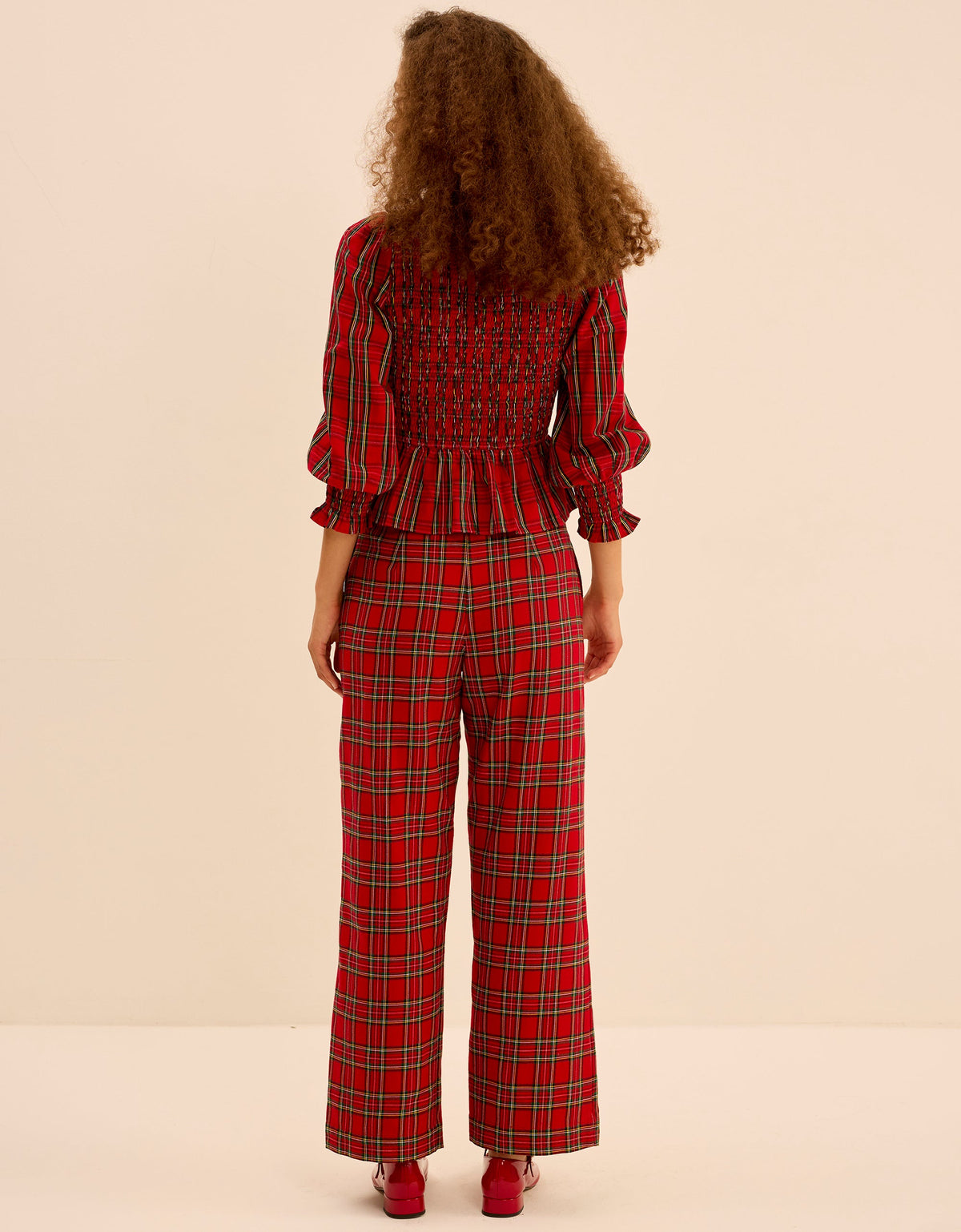 Pink City Prints Ruby Tartan Isabel Top