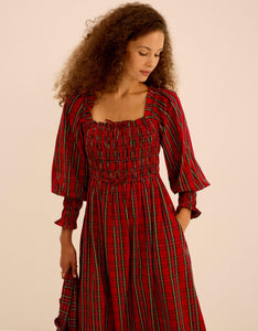 Pink City Prints Ruby Tartan Isla Dress