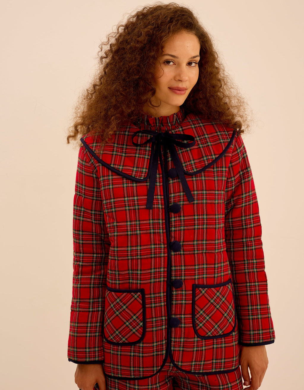 Pink City Prints Ruby Tartan Simone Jacket
