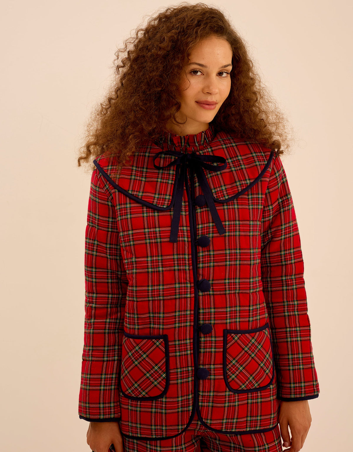 Pink City Prints Ruby Tartan Simone Jacket