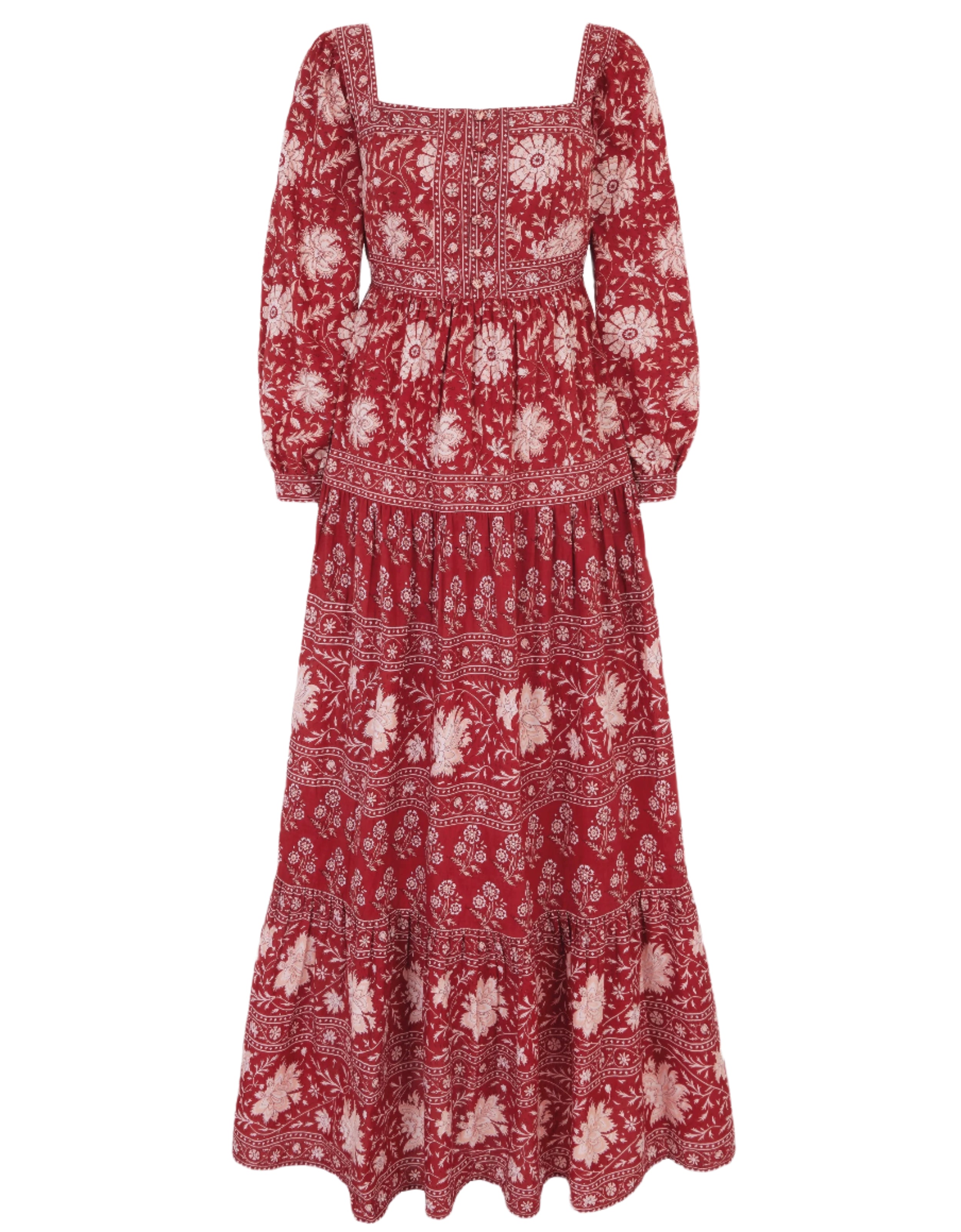 Pink City Prints Rust Borders Lucia Dress