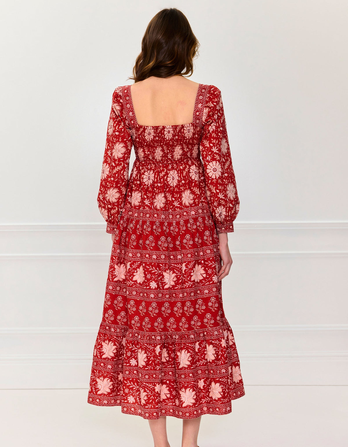 Pink City Prints Rust Borders Lucia Dress