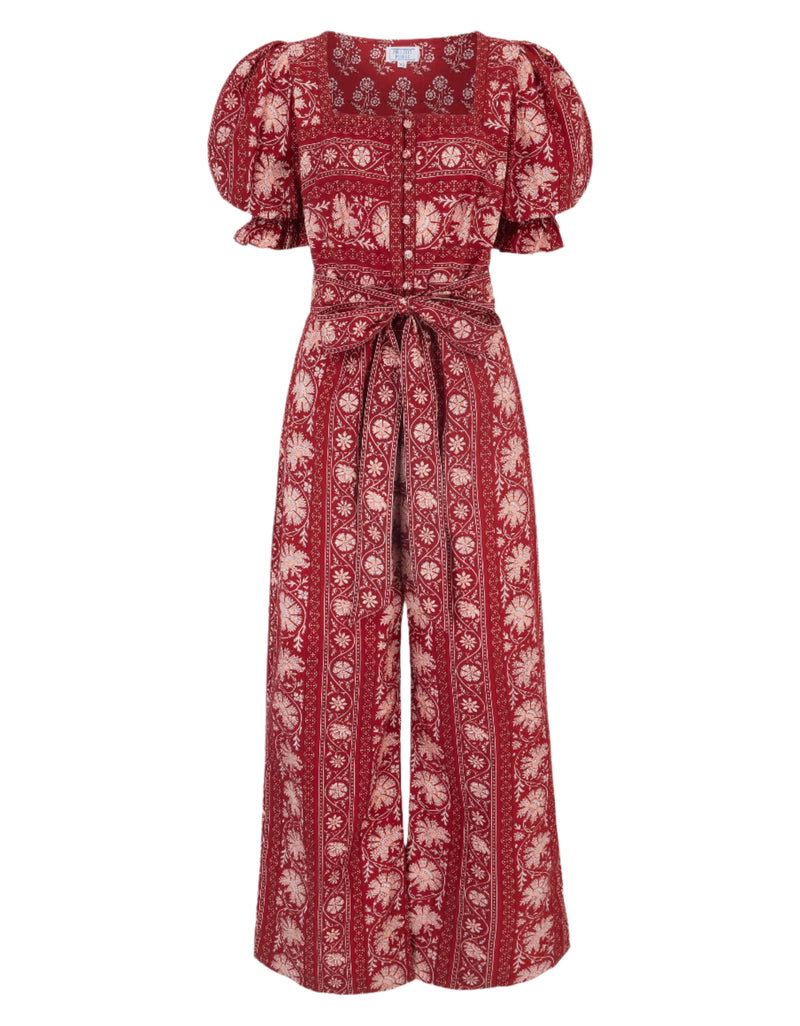 Pink City Prints Rust Borders Ottie Jumpsuit