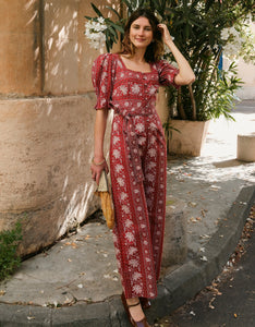Pink City Prints Rust Borders Ottie Jumpsuit