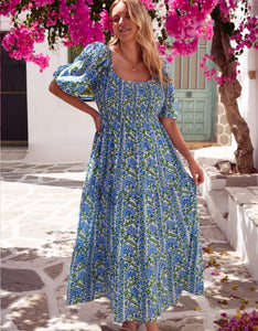 Pink City Prints Sapphire Border Angelina Dress