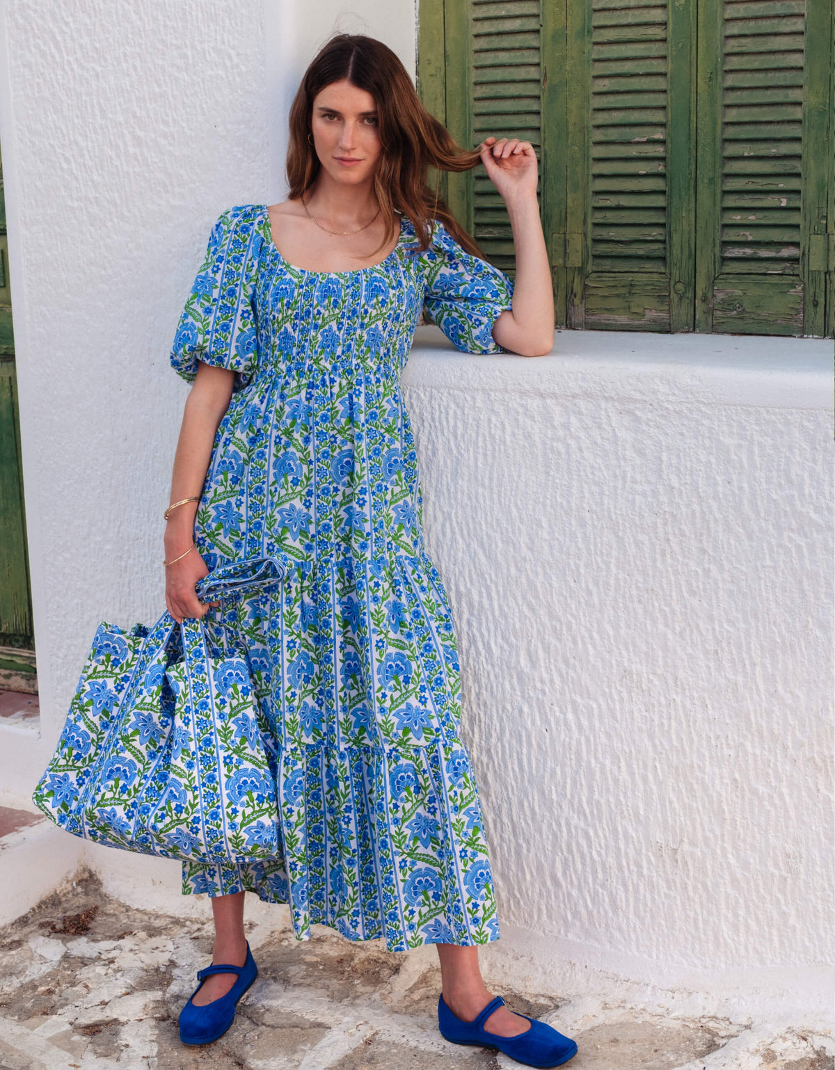 Pink City Prints Sapphire Border Angelina Dress