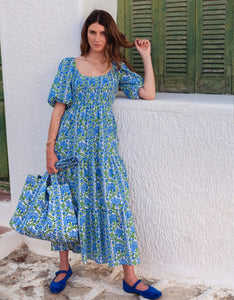 Pink City Prints Sapphire Border Angelina Dress
