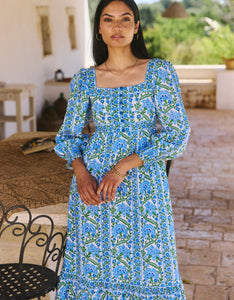 Pink City Prints Sapphire Border Margarita Dress