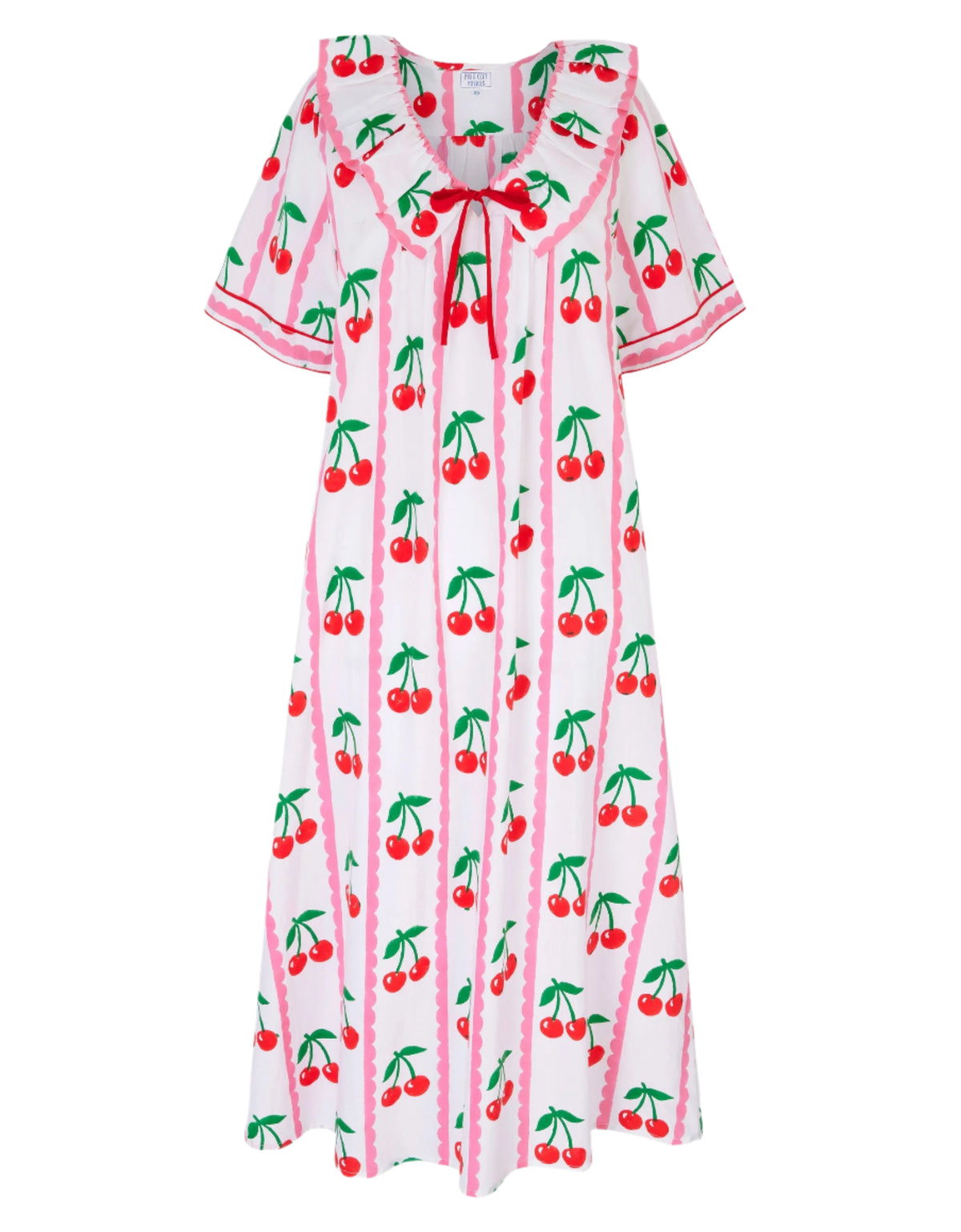 Pink City Prints Scalloped Cherry Ava Dress