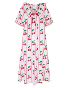 Pink City Prints Scalloped Cherry Ava Dress