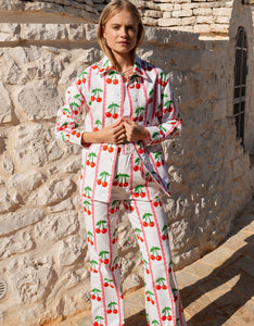 Pink City Prints Scalloped Cherry Romy Trousers