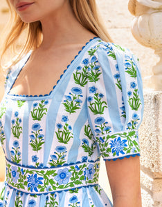 Pink City Prints Sky Lily Stripe Evelyn Dress
