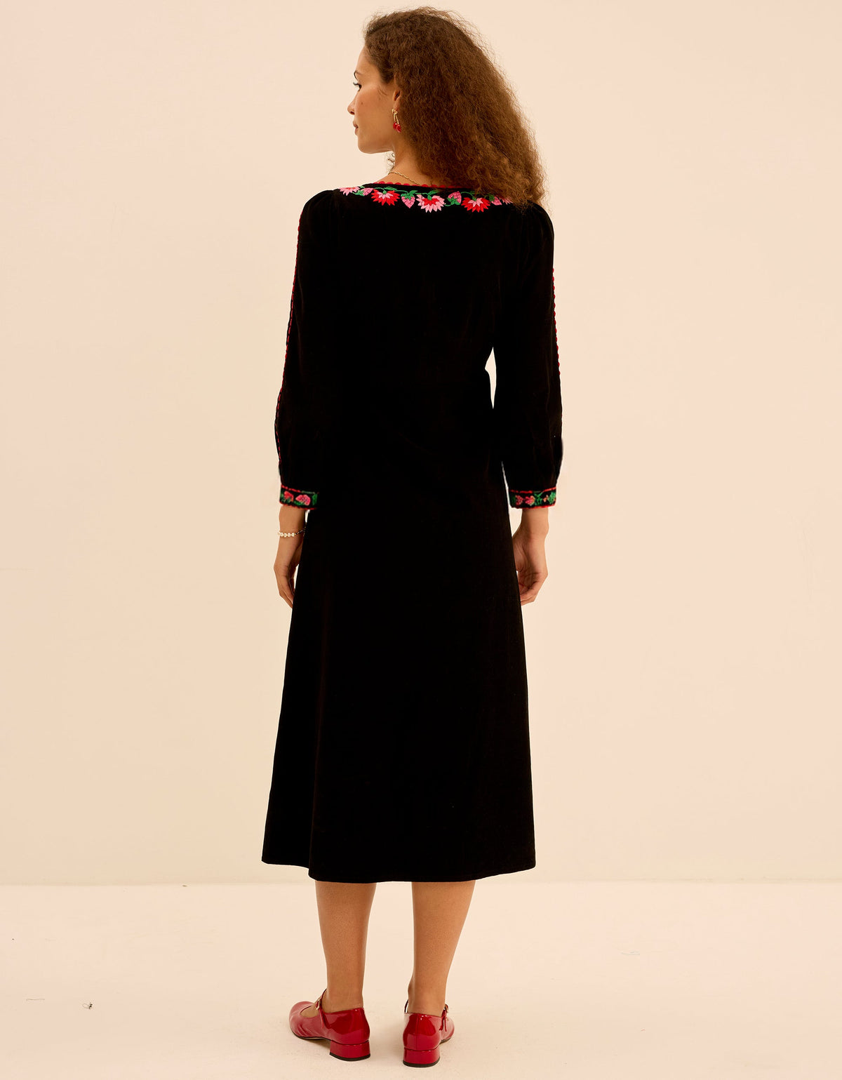 Pink City Prints Strawberry Embroidery Olivia Dress