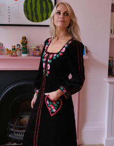 Pink City Prints Strawberry Embroidery Olivia Dress