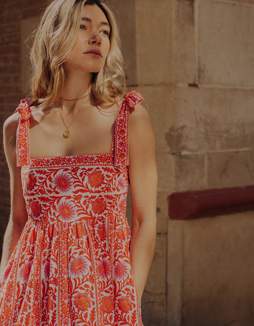 Pink City Prints Sunset Border Mykonos Dress