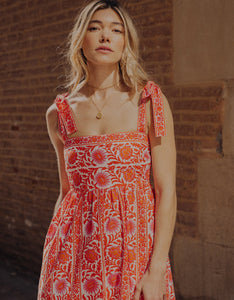 Pink City Prints Sunset Border Mykonos Dress