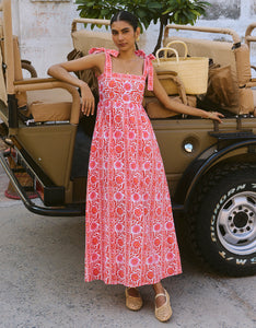 Pink City Prints Sunset Border Mykonos Dress