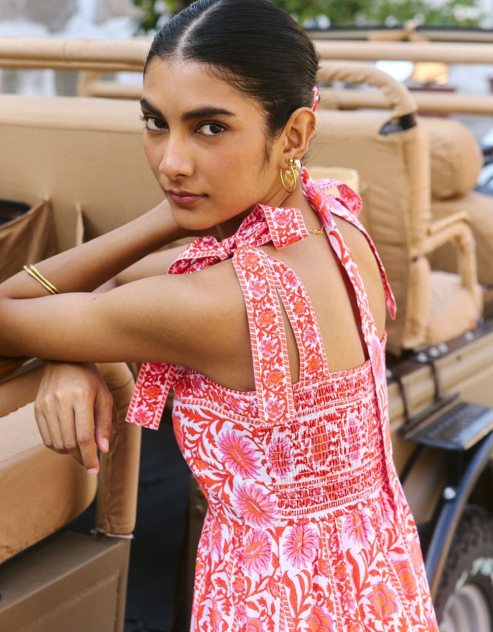 Pink City Prints Sunset Border Mykonos Dress