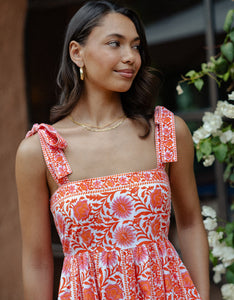 Pink City Prints Sunset Border Mykonos Dress