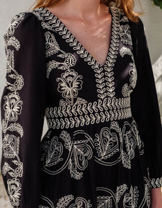 Pink City Prints Sweetheart Cord Embroidery Phoebe Dress