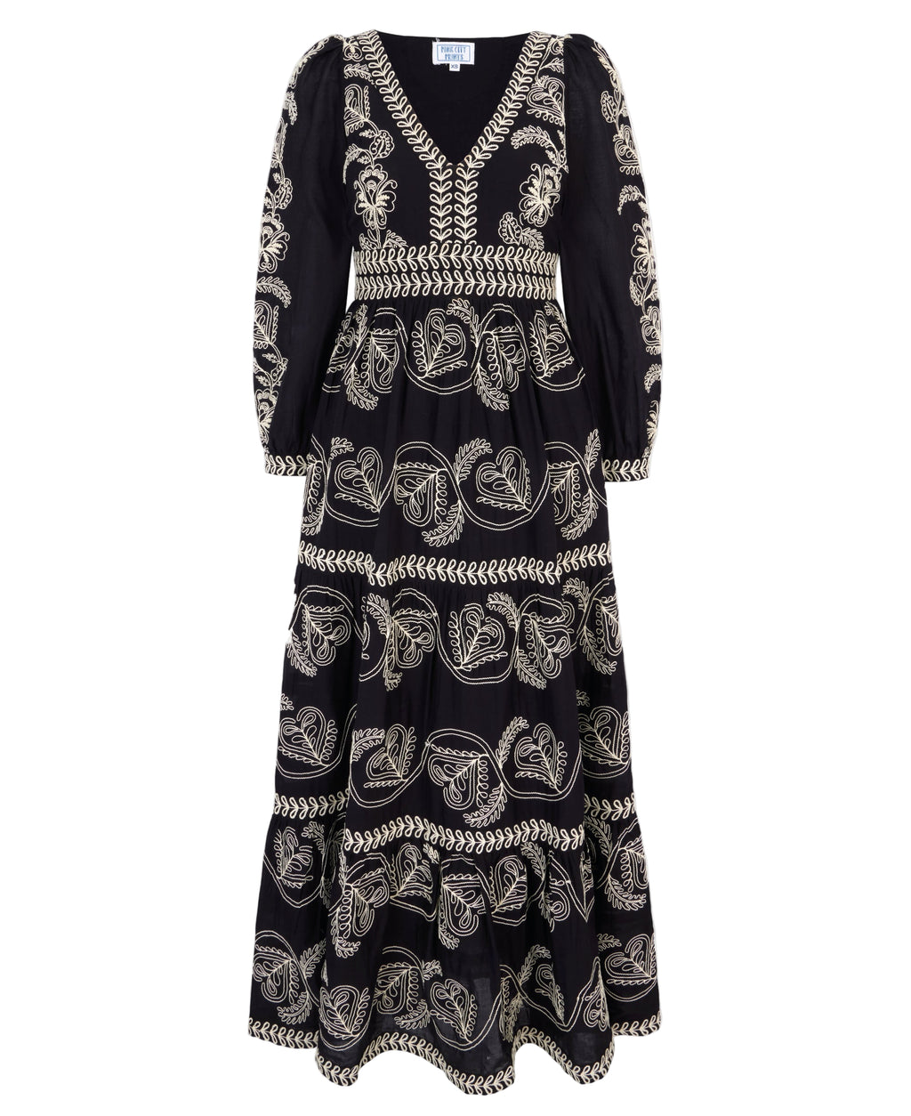 Pink City Prints Sweetheart Cord Embroidery Phoebe Dress