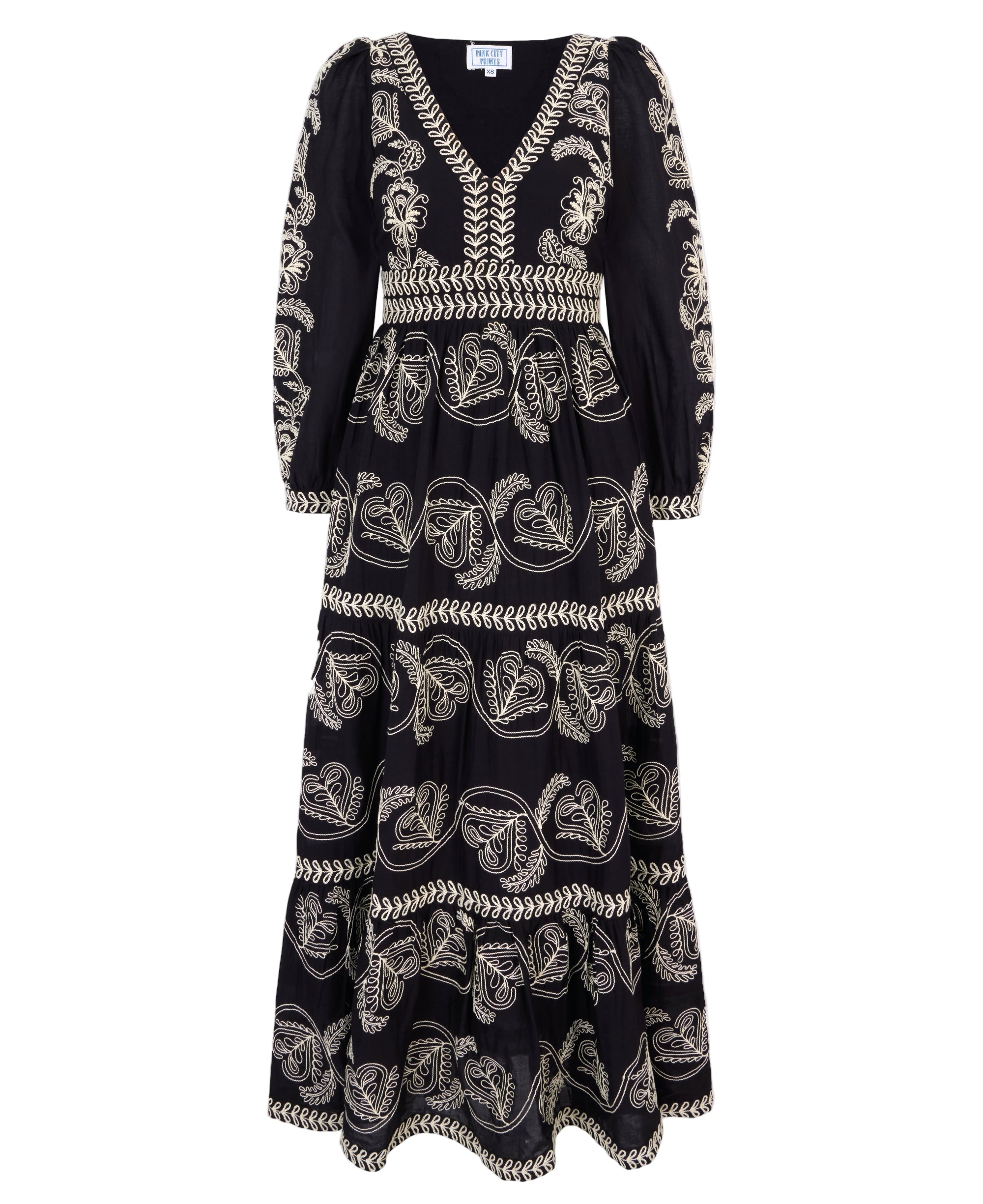 Pink City Prints Sweetheart Cord Embroidery Phoebe Dress