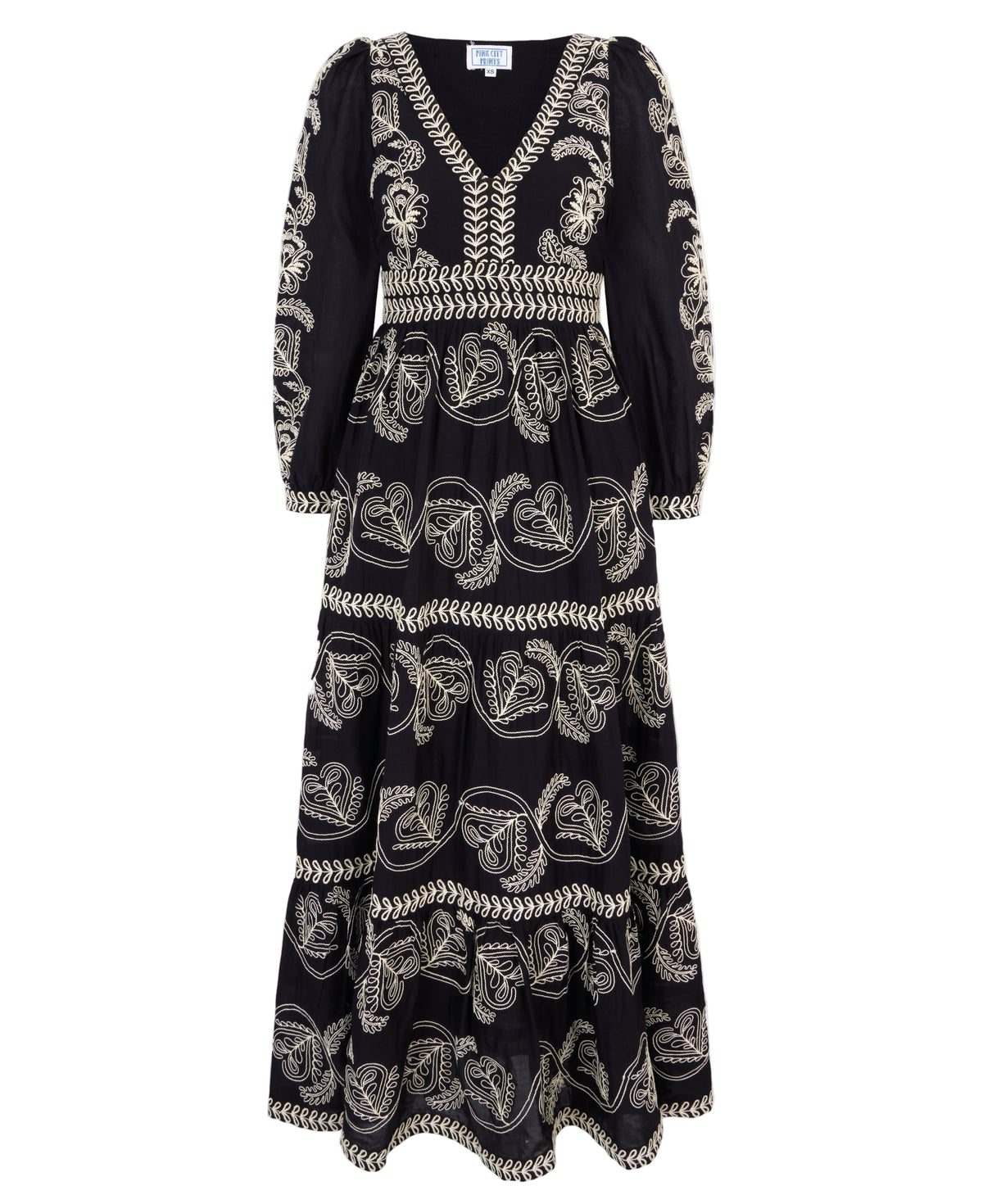 Pink City Prints Sweetheart Cord Embroidery Phoebe Dress