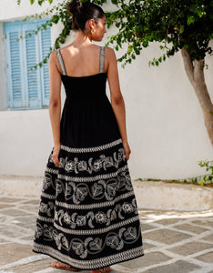 Pink City Prints Sweetheart Cord Embroidery Rio Dress