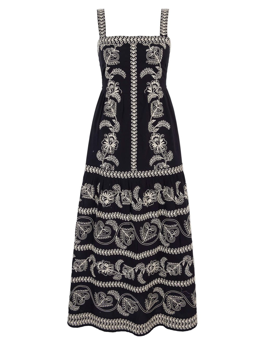 Pink City Prints Sweetheart Cord Embroidery Rio Dress