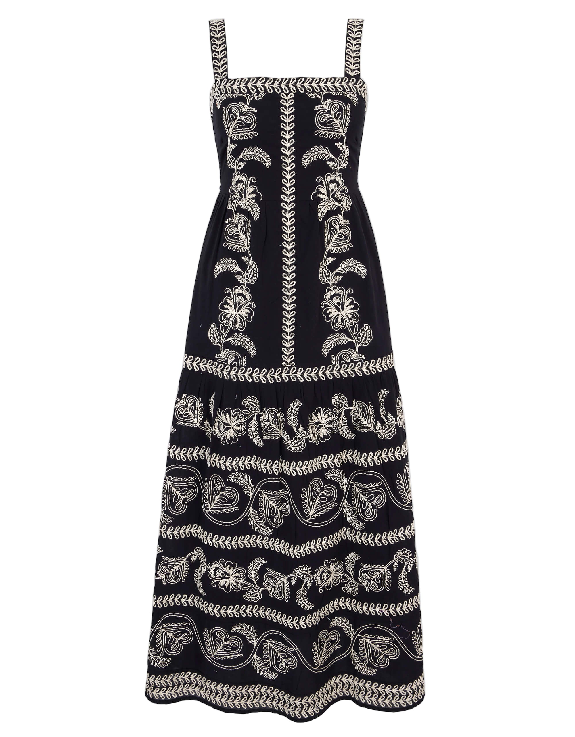 Pink City Prints Sweetheart Cord Embroidery Rio Dress