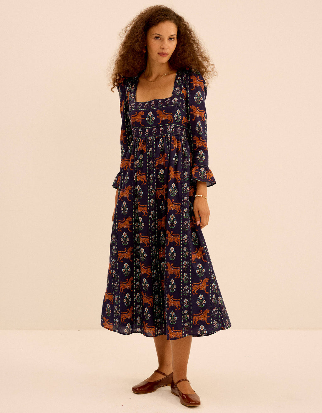 Pink City Prints Tiger Border Nancy Dress