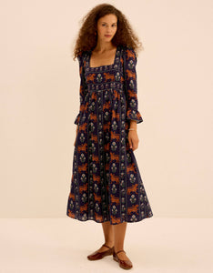Pink City Prints Tiger Border Nancy Dress