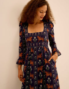 Pink City Prints Tiger Border Nancy Dress