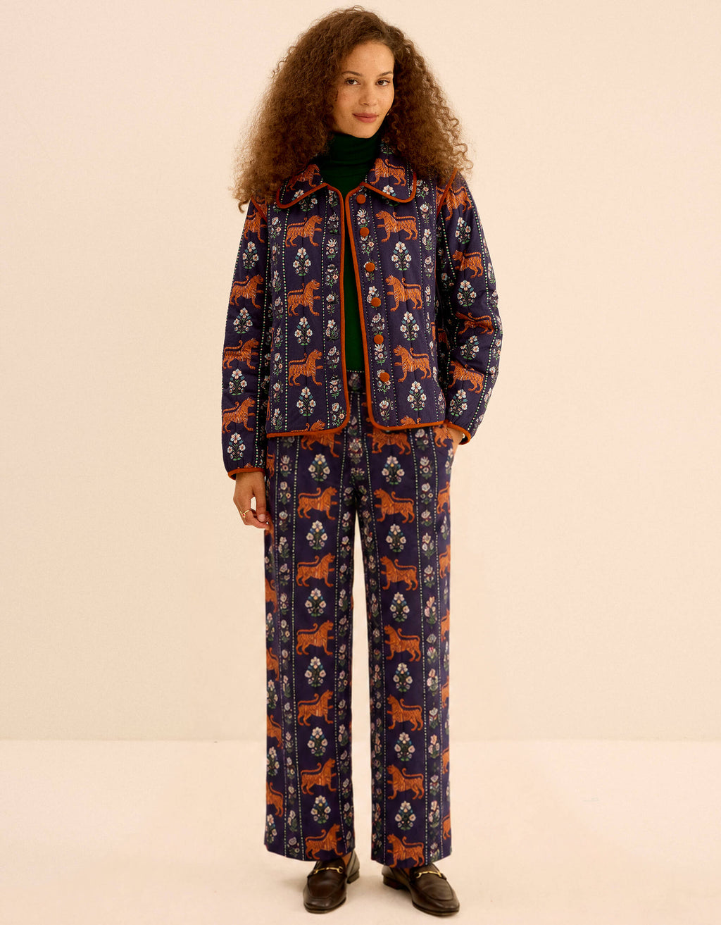 Pink City Prints Tiger Border Romy Trousers