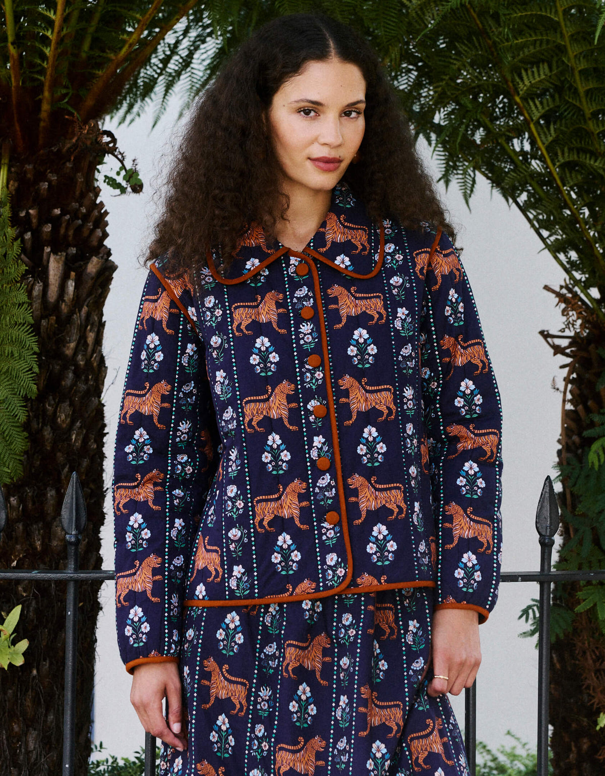 Pink City Prints Tiger Border Stevie Jacket