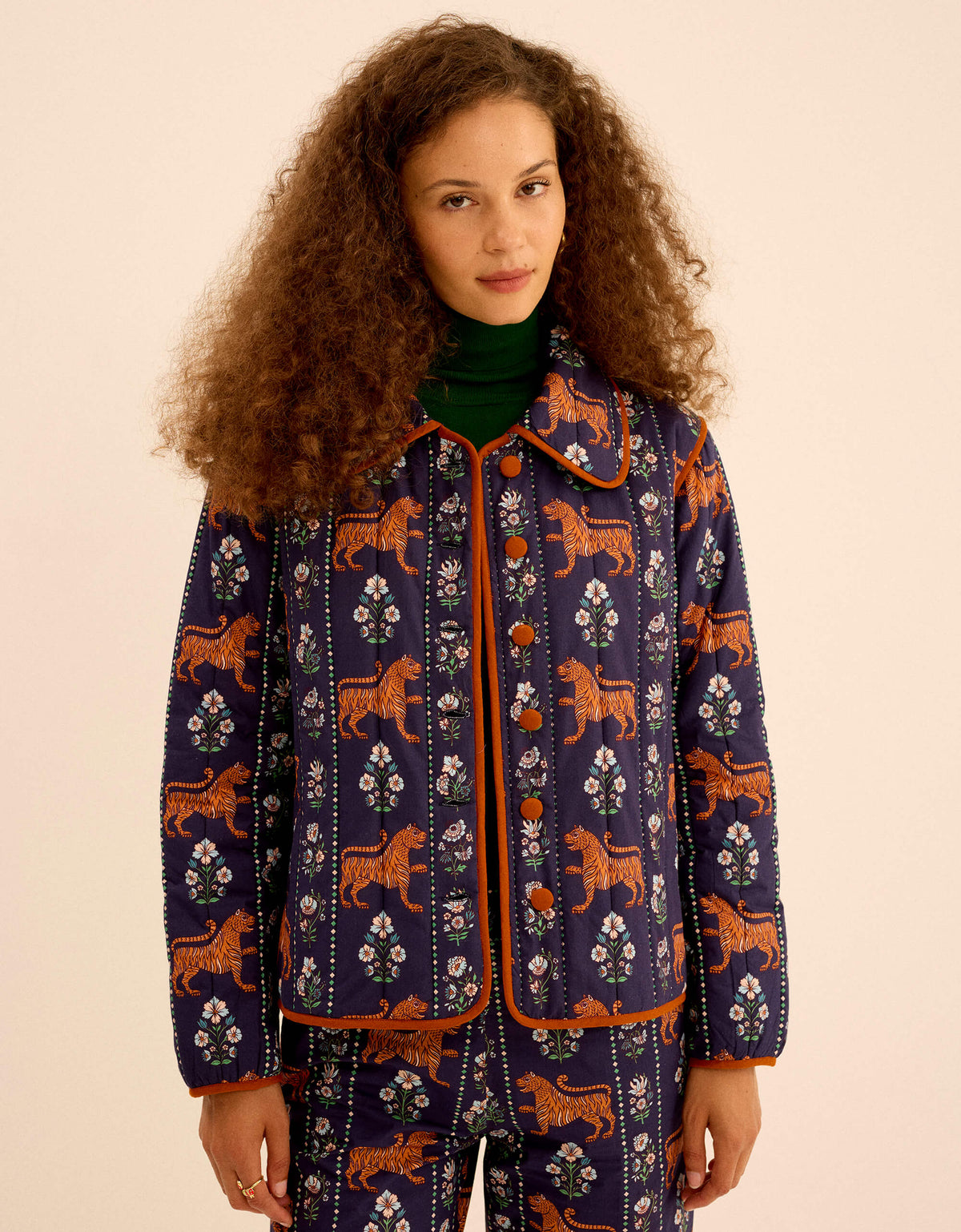 Pink City Prints Tiger Border Stevie Jacket